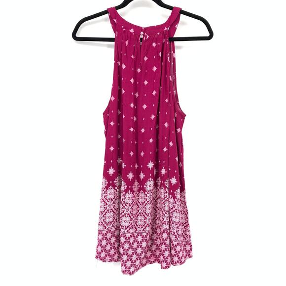 Torrid Halter Tank Top Blouse Womens Size 1X Magenta Pink White Print - Picture 2 of 5